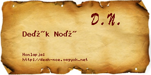 Deák Noé névjegykártya